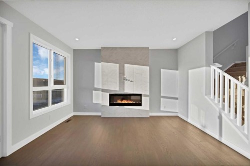 175 Homestead Common Ne, Calgary, AB - Indoor With Fireplace