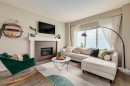 159 Mahogany Grove Se, Calgary, AB  - Indoor Photo Showing Living Room With Fireplace 