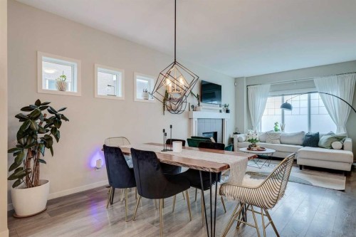159 Mahogany Grove Se, Calgary, AB - Indoor With Fireplace