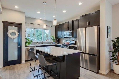 159 Mahogany Grove Se, Calgary, AB - Indoor Photo Showing Kitchen With Stainless Steel Kitchen With Upgraded Kitchen