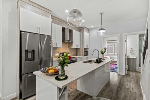 908-95 Skyview Close Ne, Calgary, AB - Indoor Photo Showing Kitchen With Stainless Steel Kitchen With Double Sink With Upgraded Kitchen