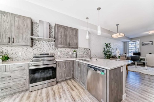 4143 Seton Drive Se, Calgary, AB - Indoor Photo Showing Kitchen With Double Sink With Upgraded Kitchen