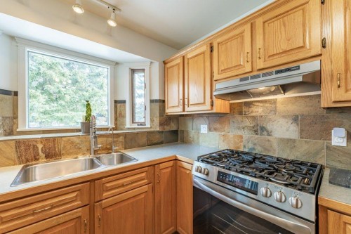 5227 Carney Road Nw, Calgary, AB - Indoor Photo Showing Kitchen With Double Sink