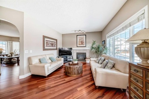 232 Coral Keys Place Ne, Calgary, AB - Indoor Photo Showing Living Room With Fireplace
