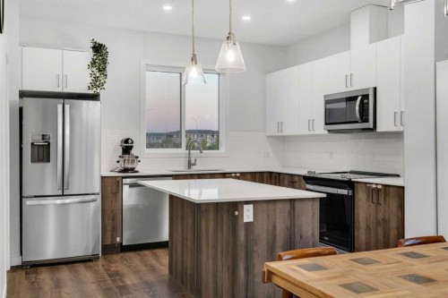 28 Redstone Boulevard Ne, Calgary, AB - Indoor Photo Showing Kitchen With Upgraded Kitchen