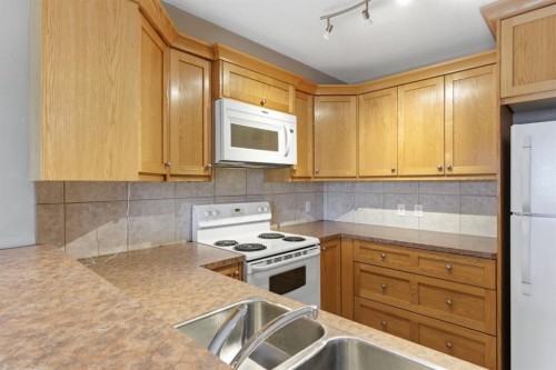 207-323 Fourth Avenue, Strathmore, AB - Indoor Photo Showing Kitchen With Double Sink