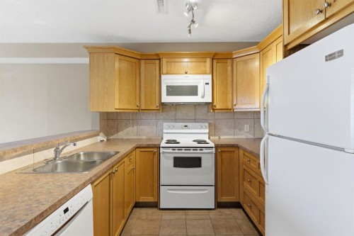 207-323 Fourth Avenue, Strathmore, AB - Indoor Photo Showing Kitchen With Double Sink
