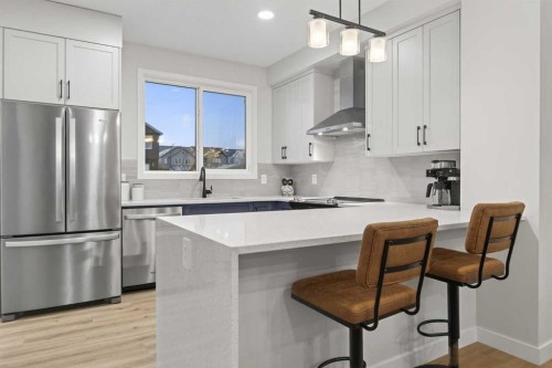 41 Lavender Passage Se, Calgary, AB - Indoor Photo Showing Kitchen With Upgraded Kitchen