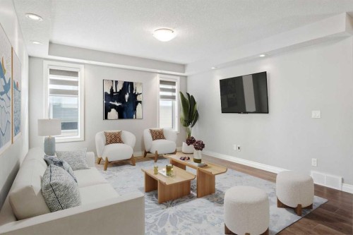 383 Evansglen Drive Nw, Calgary, AB - Indoor Photo Showing Living Room