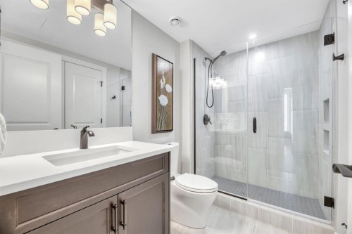 302-105 Lebel Crescent Nw, Calgary, AB - Indoor Photo Showing Bathroom