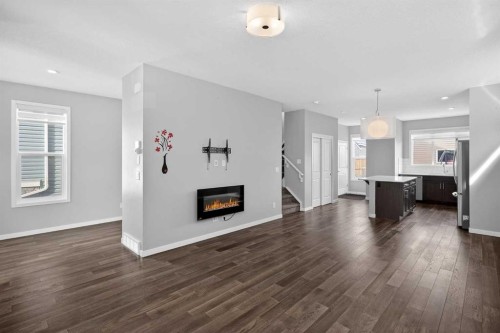953 West Lakeview Drive, Chestermere, AB - Indoor Photo Showing Living Room With Fireplace