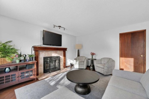 52 Riverwood Circle Se, Calgary, AB - Indoor Photo Showing Living Room With Fireplace