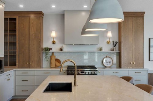 2044 Waterbury Road, Chestermere, AB - Indoor Photo Showing Kitchen With Upgraded Kitchen