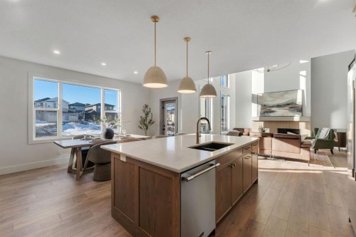 2044 Waterbury Road, Chestermere, AB - Indoor Photo Showing Kitchen With Double Sink With Upgraded Kitchen