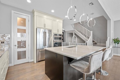 279 Chaparral Valley Way Se, Calgary, AB - Indoor Photo Showing Kitchen With Stainless Steel Kitchen With Upgraded Kitchen