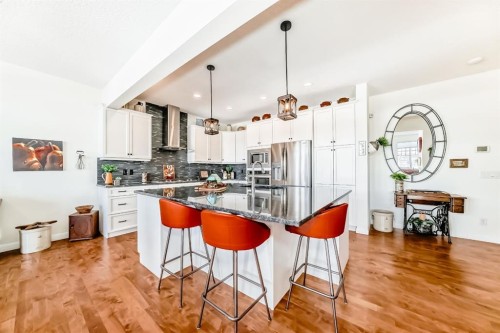 44 Riviera Way, Cochrane, AB - Indoor Photo Showing Kitchen With Upgraded Kitchen