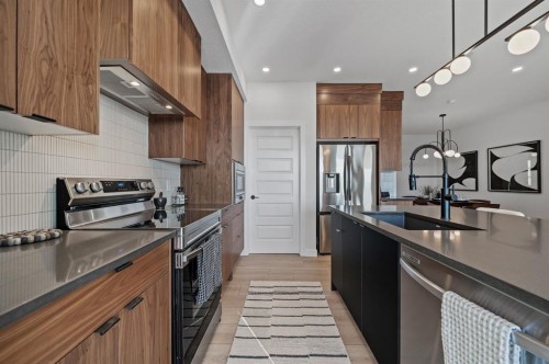 61 Keystone Creek Terrace, Calgary, AB - Indoor Photo Showing Kitchen With Stainless Steel Kitchen With Upgraded Kitchen