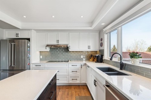 163 Edgebrook Close Nw, Calgary, AB - Indoor Photo Showing Kitchen With Double Sink With Upgraded Kitchen