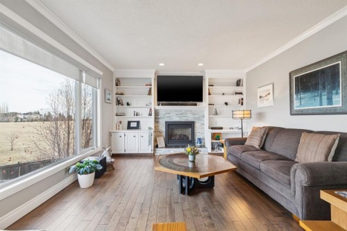 163 Edgebrook Close Nw, Calgary, AB - Indoor Photo Showing Living Room With Fireplace