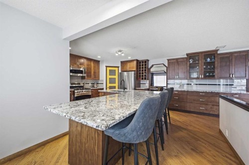 46 Sunset Way Se, Calgary, AB - Indoor Photo Showing Kitchen With Stainless Steel Kitchen With Upgraded Kitchen