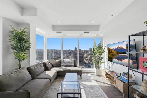 1007-930 16 Avenue Sw, Calgary, AB - Indoor Photo Showing Living Room