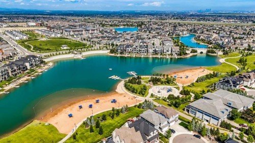 32 Magnolia Heath Se, Calgary, AB - Outdoor With Body Of Water With View