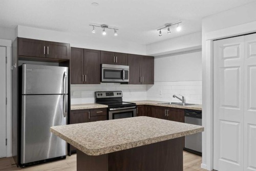 2208-279 Copperpond Common Se, Calgary, AB - Indoor Photo Showing Kitchen With Double Sink