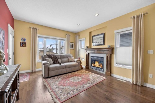 14 Violet Close, Olds, AB - Indoor Photo Showing Living Room With Fireplace