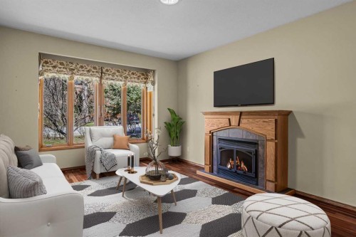 933 15Th Street, Canmore, AB - Indoor Photo Showing Living Room With Fireplace