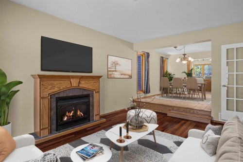 933 15Th Street, Canmore, AB - Indoor Photo Showing Living Room With Fireplace