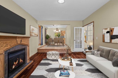 933 15Th Street, Canmore, AB - Indoor Photo Showing Living Room With Fireplace
