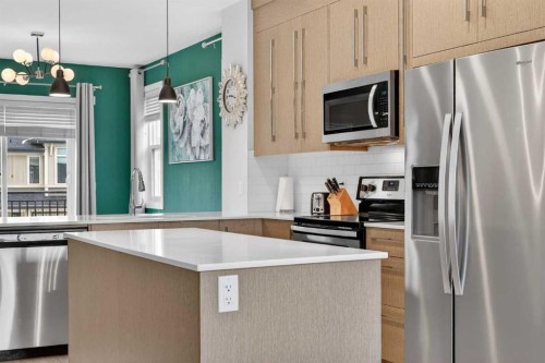 4 Cornerstone Manor Ne, Calgary, AB - Indoor Photo Showing Kitchen With Stainless Steel Kitchen With Upgraded Kitchen