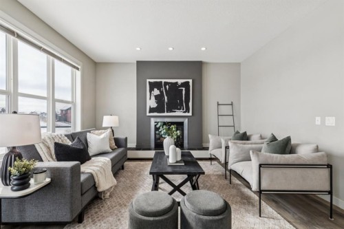 63 Copperstone Drive Se, Calgary, AB - Indoor Photo Showing Living Room