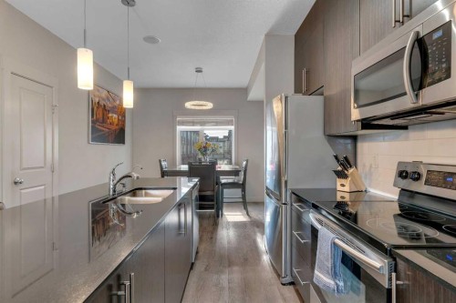 293 Skyview Ranch Road Ne, Calgary, AB - Indoor Photo Showing Kitchen With Stainless Steel Kitchen With Double Sink