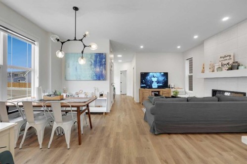 84 Magnolia Common Se, Calgary, AB - Indoor With Fireplace