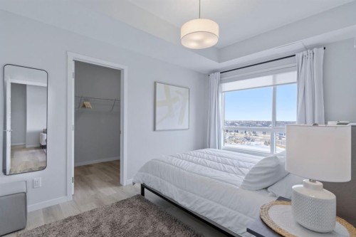 1411-220 Seton Grove Se, Calgary, AB - Indoor Photo Showing Bedroom