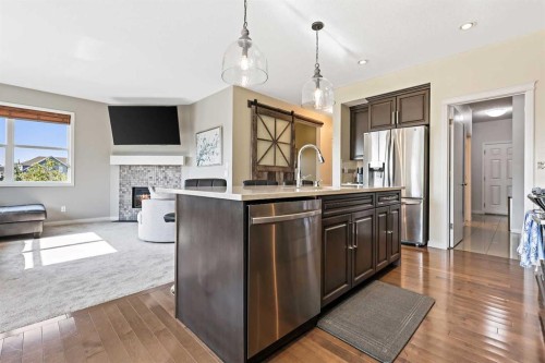 415 Auburn Bay Avenue Se, Calgary, AB - Indoor Photo Showing Kitchen With Stainless Steel Kitchen With Upgraded Kitchen