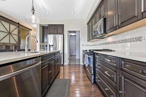 415 Auburn Bay Avenue Se, Calgary, AB - Indoor Photo Showing Kitchen With Upgraded Kitchen