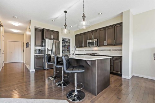415 Auburn Bay Avenue Se, Calgary, AB - Indoor Photo Showing Kitchen With Stainless Steel Kitchen With Upgraded Kitchen