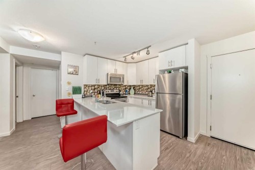 3302-181 Skyview Ranch Manor Ne, Calgary, AB - Indoor Photo Showing Kitchen With Double Sink