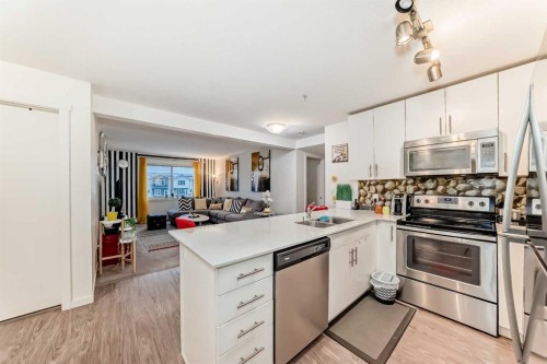 3302-181 Skyview Ranch Manor Ne, Calgary, AB - Indoor Photo Showing Kitchen With Double Sink