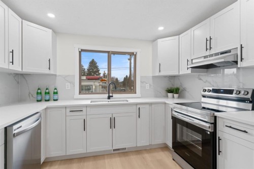 8547 47 Avenue Nw, Calgary, AB - Indoor Photo Showing Kitchen With Stainless Steel Kitchen