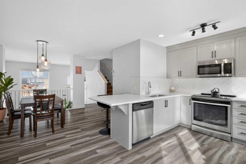 103 Cranbrook Walk Se, Calgary, AB - Indoor Photo Showing Kitchen With Stainless Steel Kitchen With Upgraded Kitchen