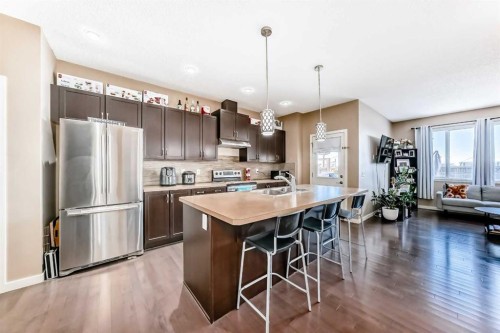 302 Auburn Crest Way Se, Calgary, AB - Indoor Photo Showing Kitchen With Stainless Steel Kitchen With Upgraded Kitchen