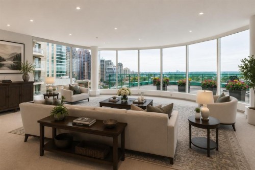 901-837 2 Avenue Sw, Calgary, AB - Indoor Photo Showing Living Room