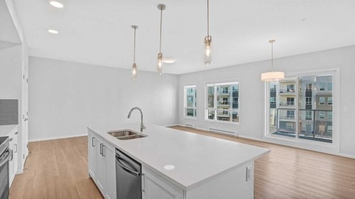1302-220 Seton Grove Se, Calgary, AB - Indoor Photo Showing Kitchen With Double Sink With Upgraded Kitchen