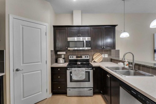 1002-1001 8 Street Nw, Airdrie, AB - Indoor Photo Showing Kitchen With Double Sink