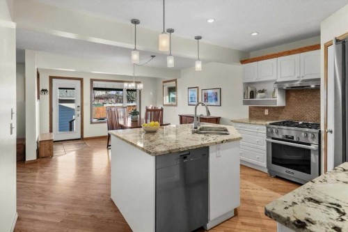 31 River Rock Manor Se, Calgary, AB - Indoor Photo Showing Kitchen With Double Sink With Upgraded Kitchen