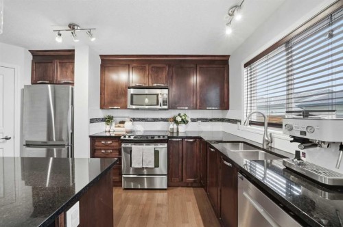 189 Elgin Meadows Park Se, Calgary, AB - Indoor Photo Showing Kitchen With Stainless Steel Kitchen With Double Sink With Upgraded Kitchen