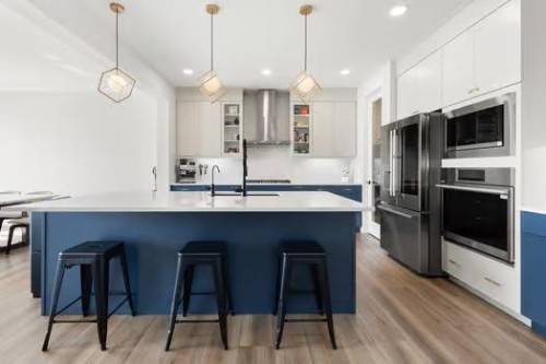 67 Royston Heath Nw, Calgary, AB - Indoor Photo Showing Kitchen With Upgraded Kitchen